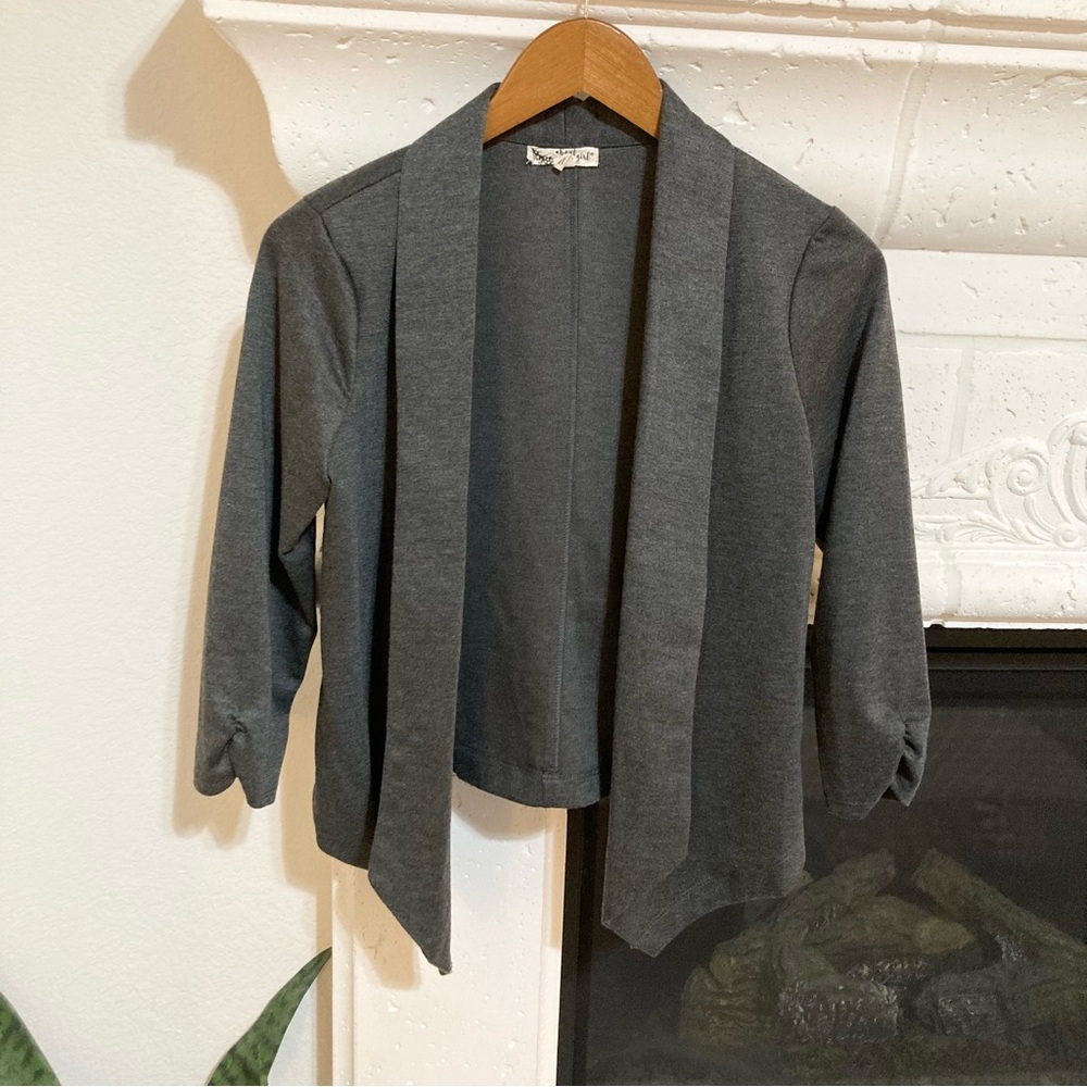 Gray Blazer Cardigan About a Girl Size Small S